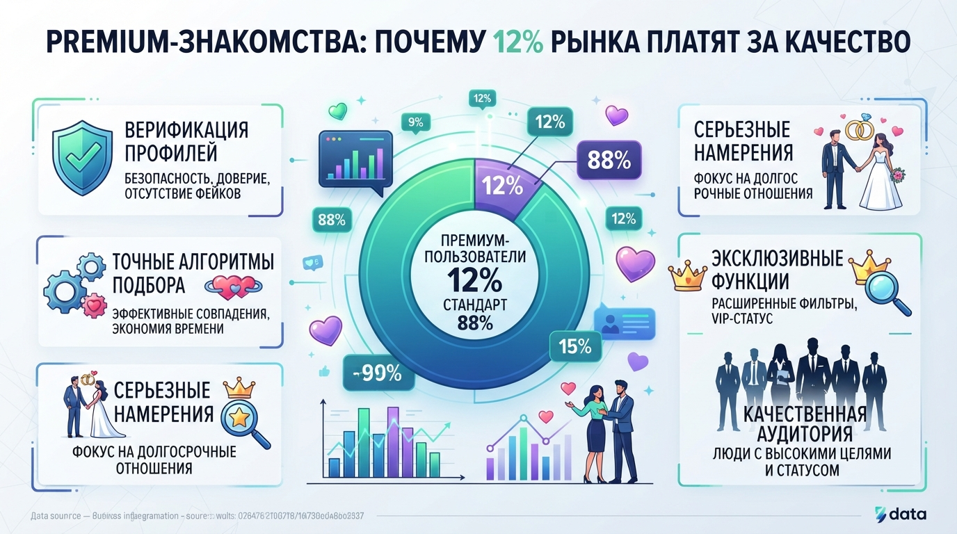 Premium-знакомства: почему 12% рынка платят за качество