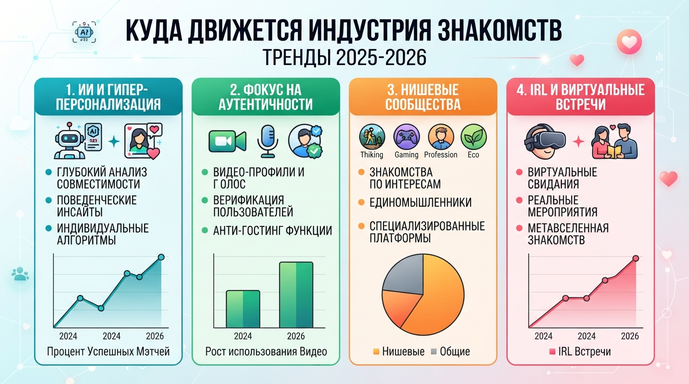 Куда движется индустрия знакомств: тренды 2025-2026
